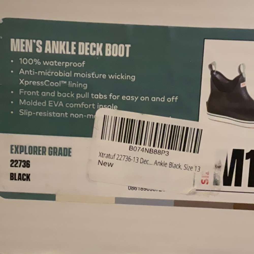 XtraTuf Men’s ankle Deck boot Black - Picture 7 of 7